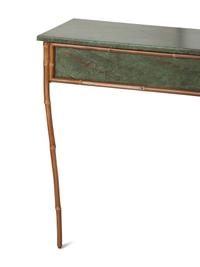 A Faux Bamboo and Faux Marble Painted Long Wall Console