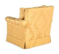 A Pair of Damask-Upholstered Easy Chairs