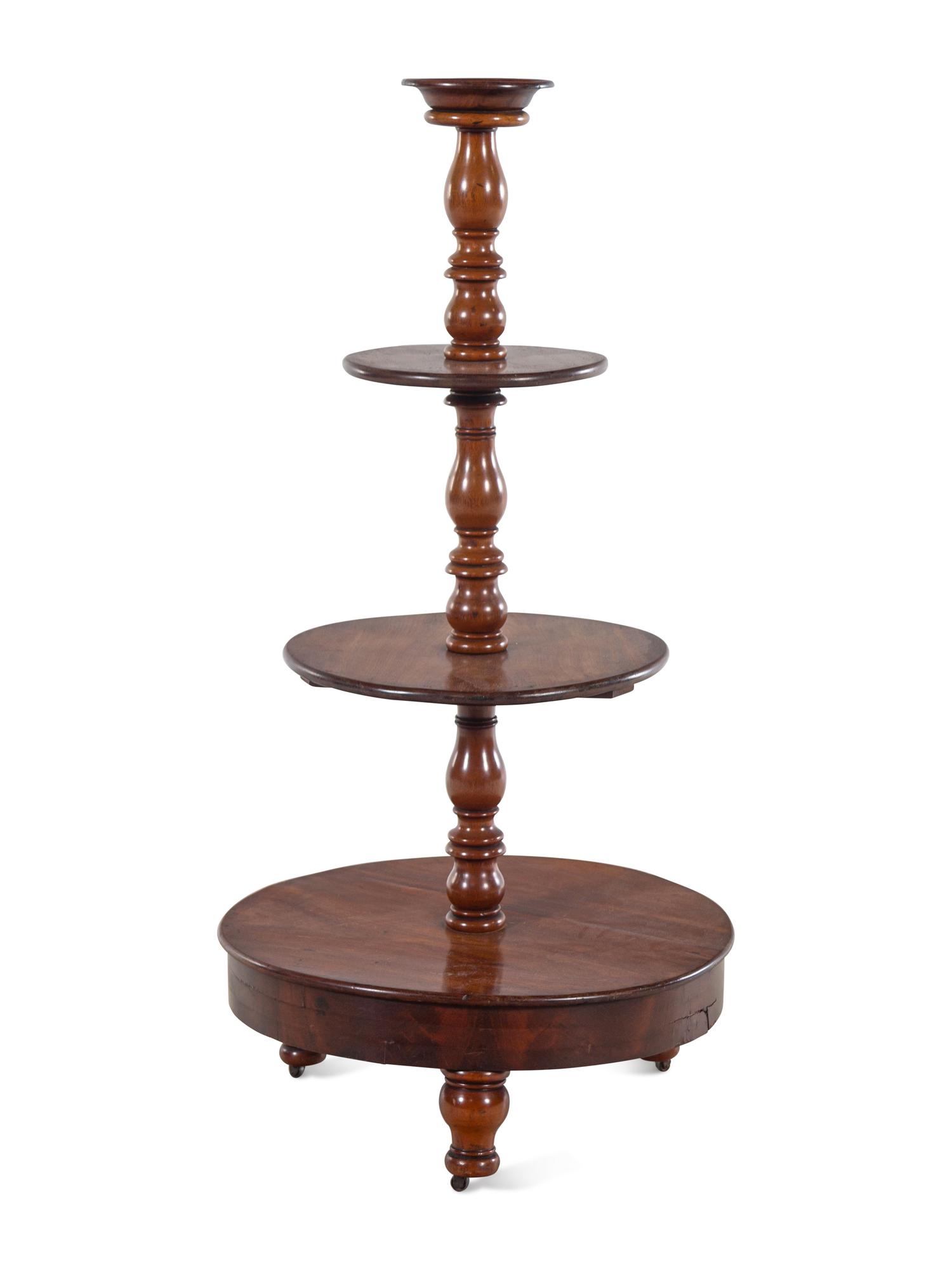 A George III Mahogany Three-Tier Dumbwaiter