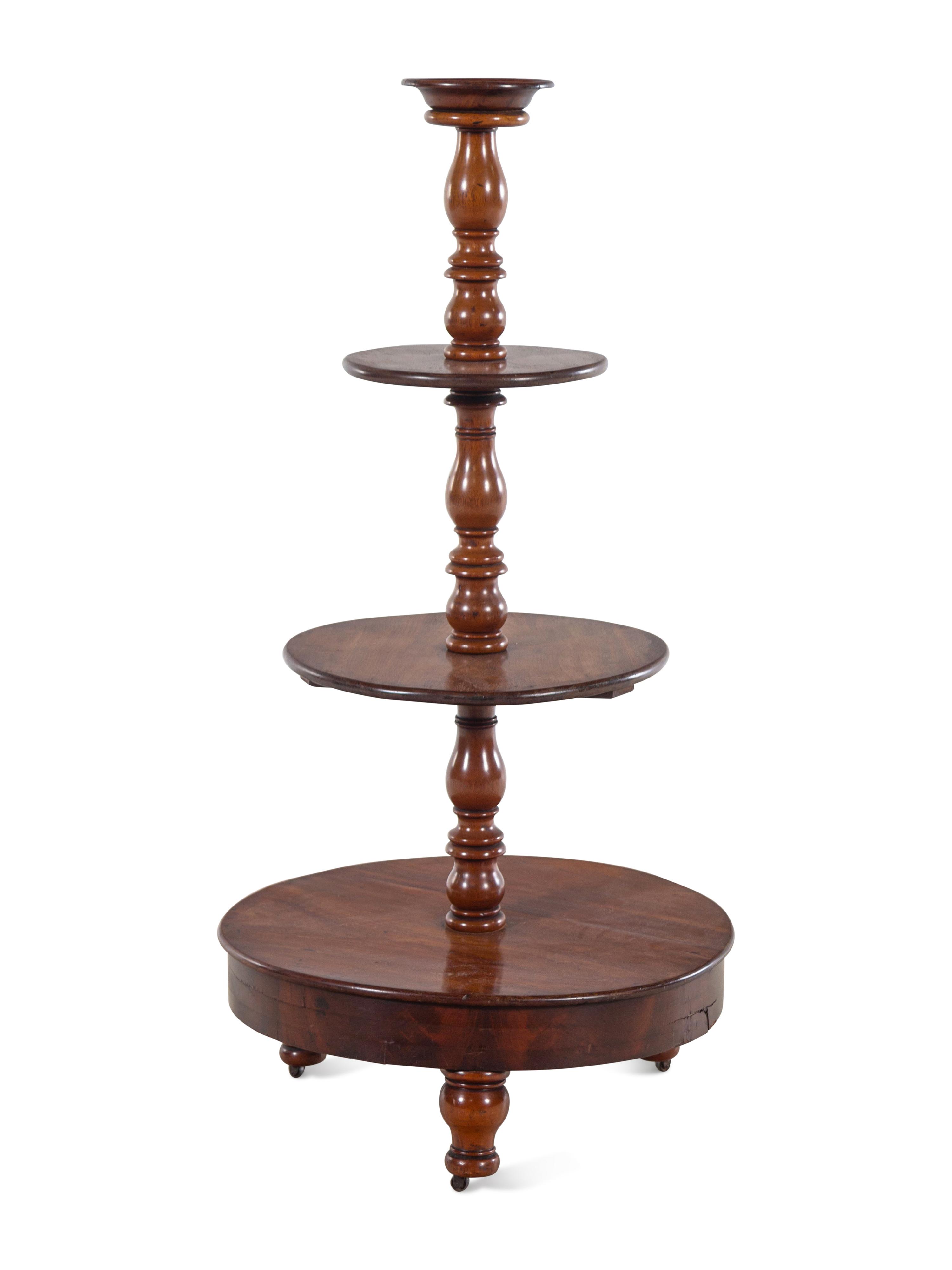A George III Mahogany Three-Tier Dumbwaiter