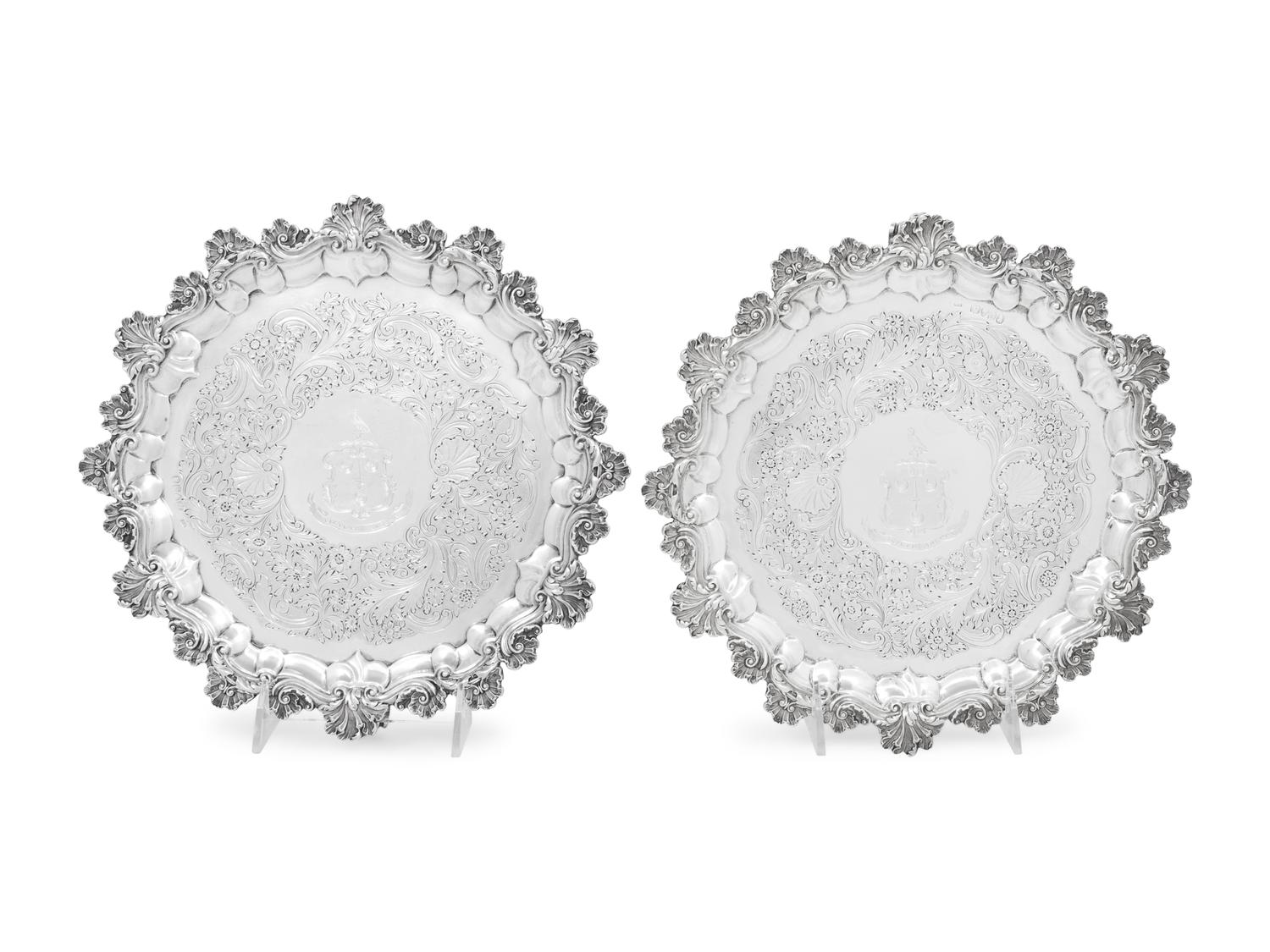 A Pair of George IV Silver Salvers