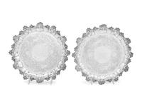 A Pair of George IV Silver Salvers