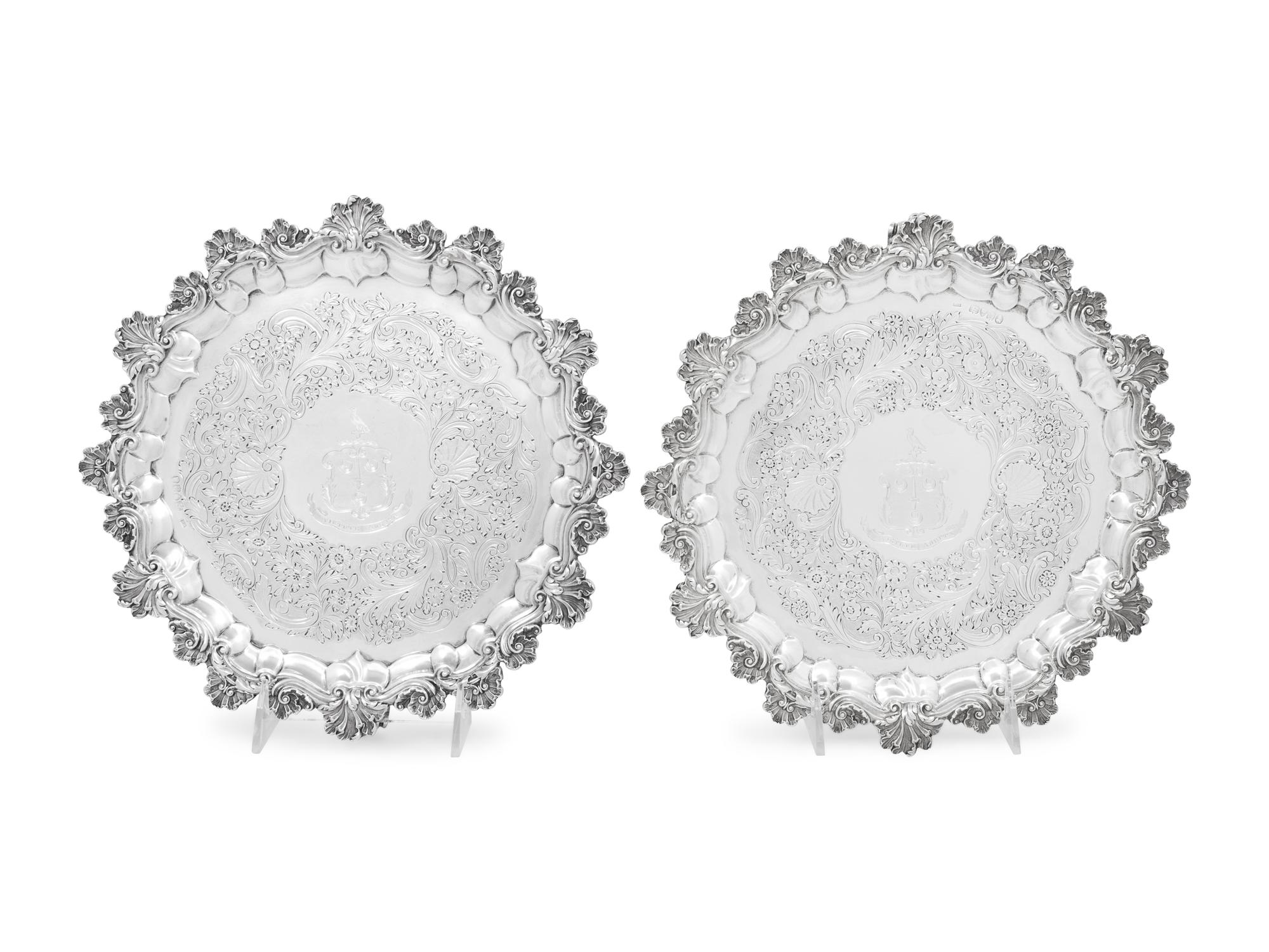 A Pair of George IV Silver Salvers