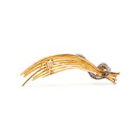 BICOLOR GOLD AND DIAMOND SPRAY BROOCH