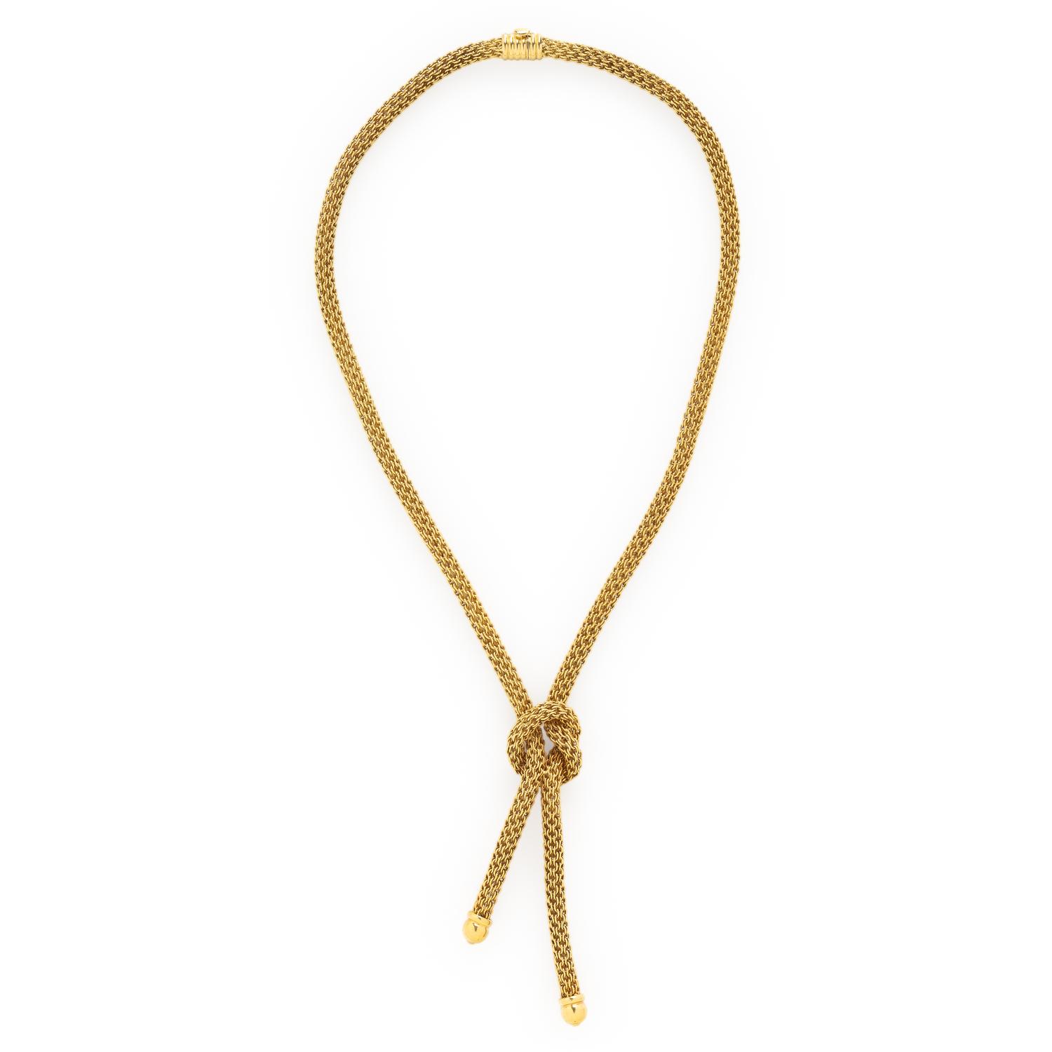 RICCARDO MASELLA, YELLOW GOLD KNOT NECKLACE