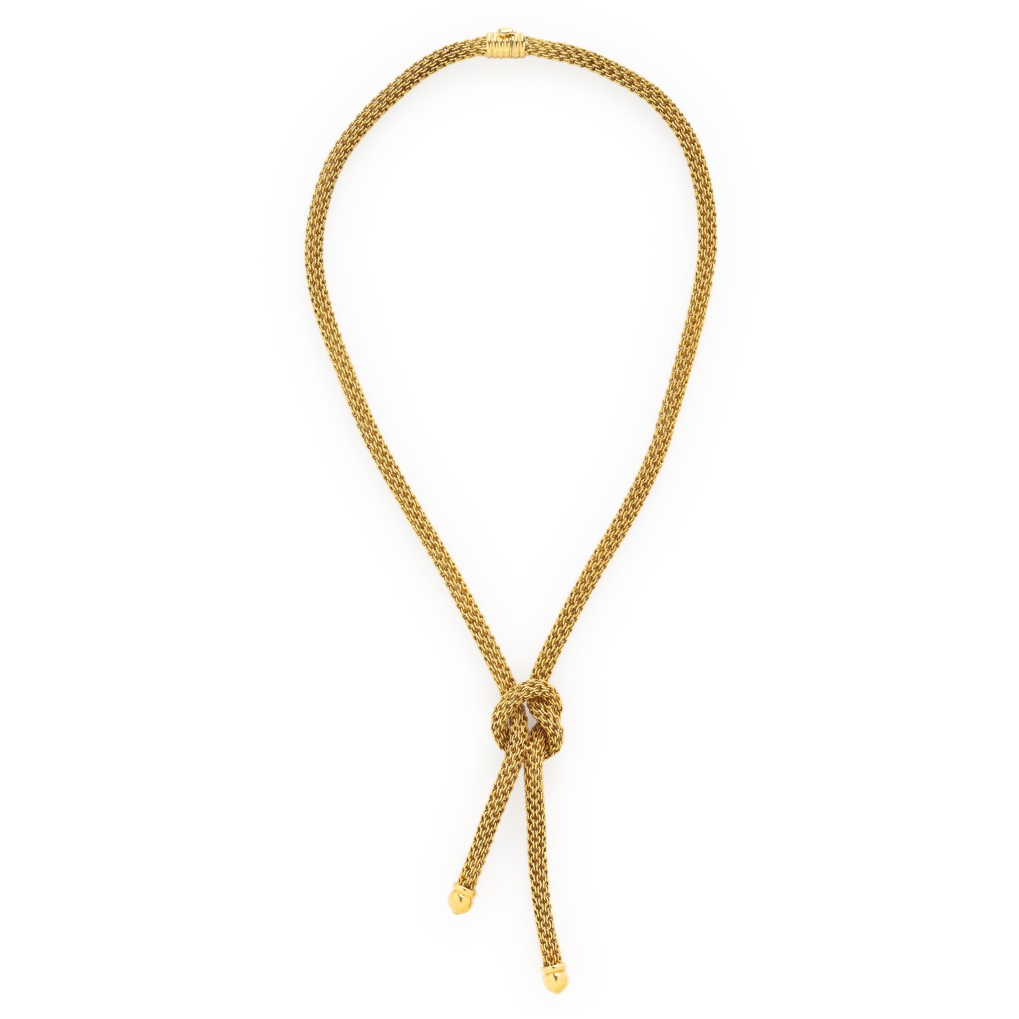RICCARDO MASELLA, YELLOW GOLD KNOT NECKLACE