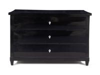 A Biedermeier Ebonized Chest of Drawers