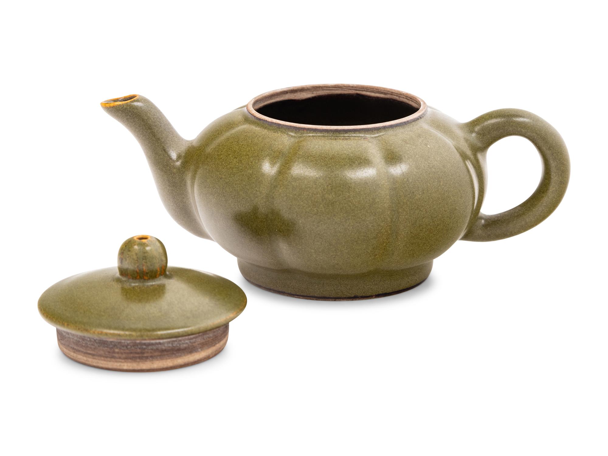 A Chinese Tea Dust Glazed Porcelain Teapot
