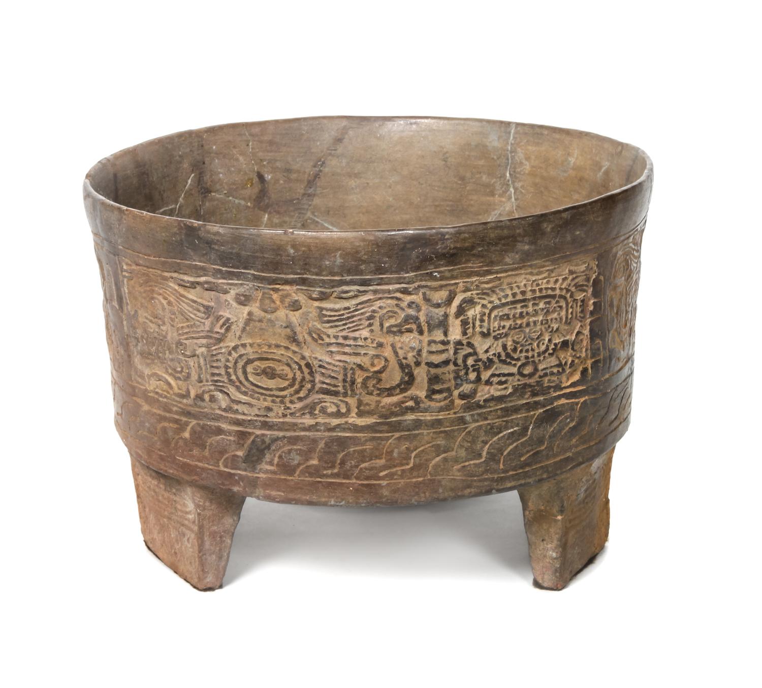 Teotihuacan, Mexico Style Tripod Bowl Height 8 1/2 x diameter 12 1/2 inches — 200-400 AD