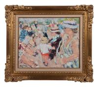 Personnages dans un parc