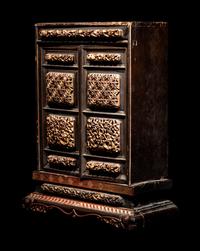 A Chinese Gilt and Red Lacquered Wood Shrine