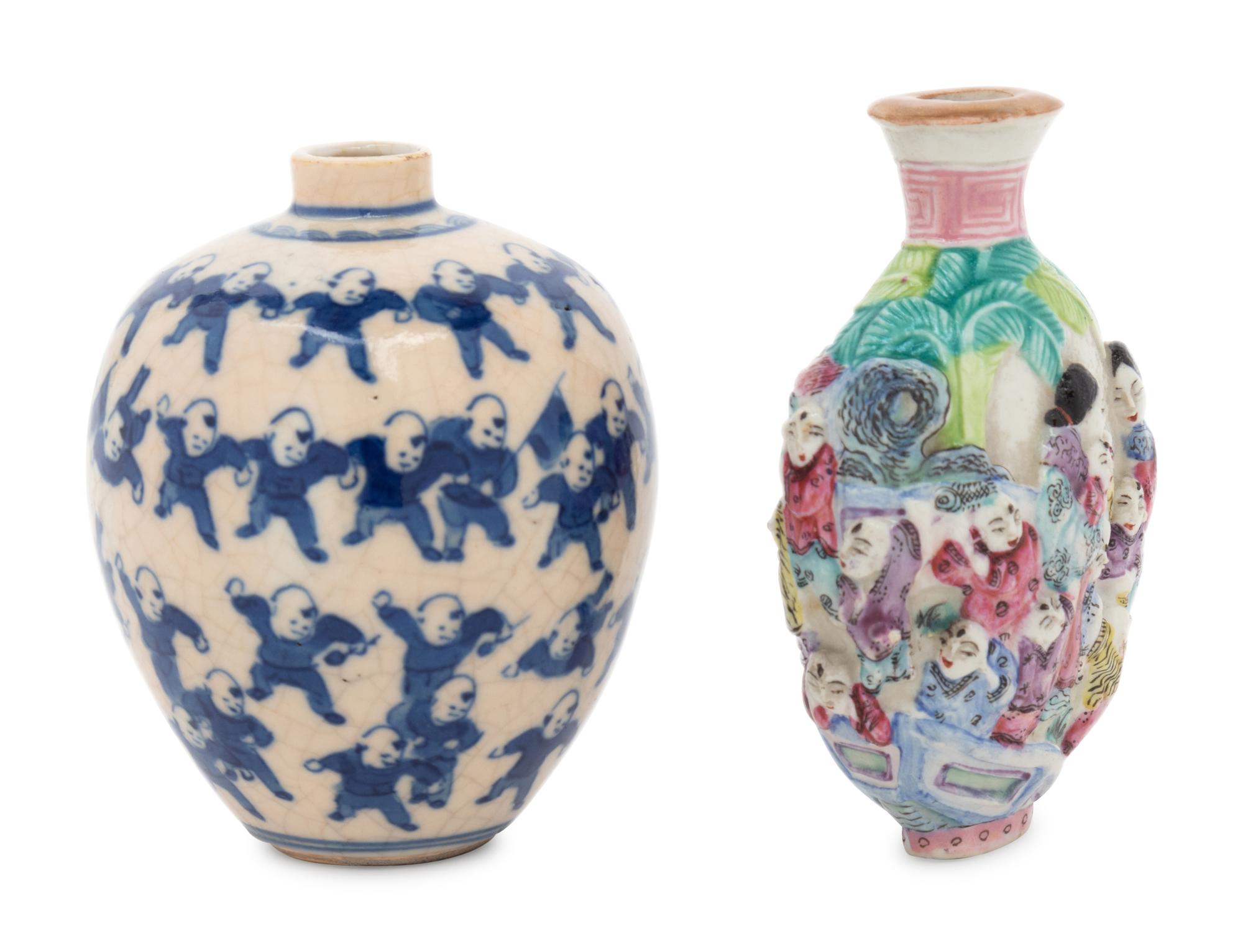 Two Chinese Porcelain Snuff Bottles