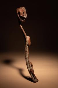 A Chinese Carved Boxwood 'Lotus and Frog' Ruyi Scepter