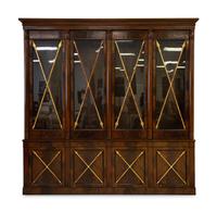 A Empire Style Mahogany and Parcel Gilt Bookcase