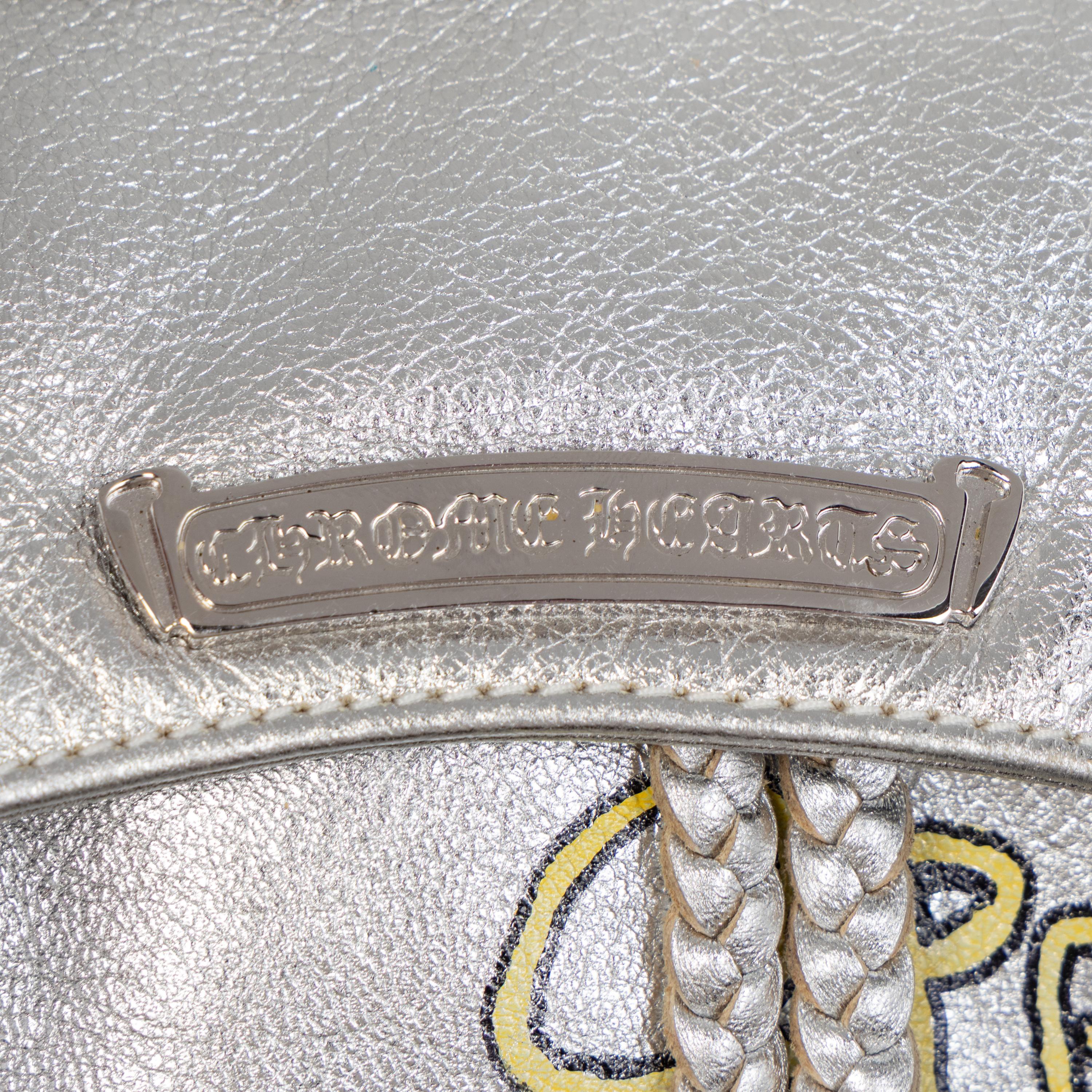 CHROME HEARTS, SILVER LEATHER GRAFFITI BACKPACK, 1995
