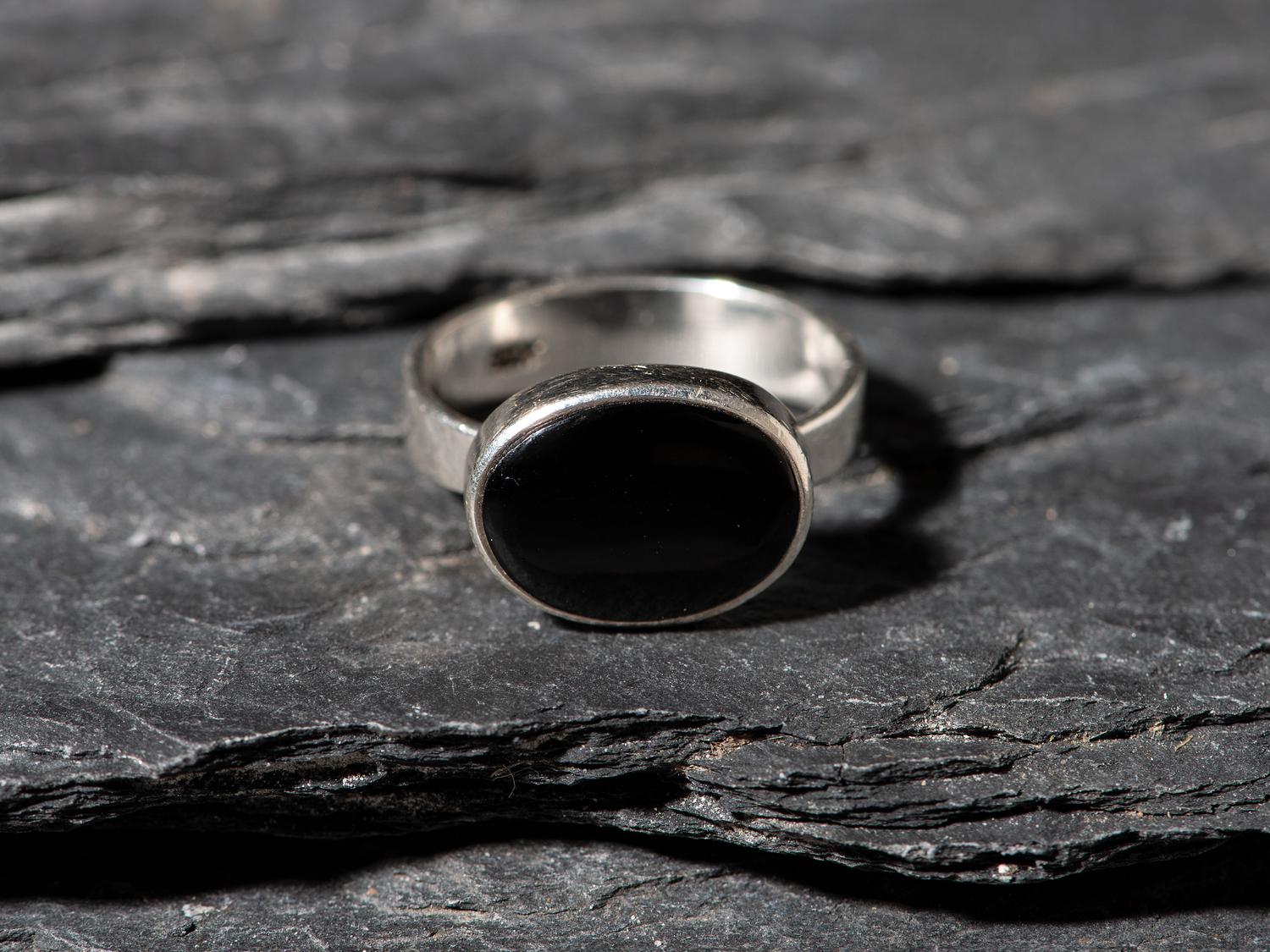 Silver and Onyx Ring