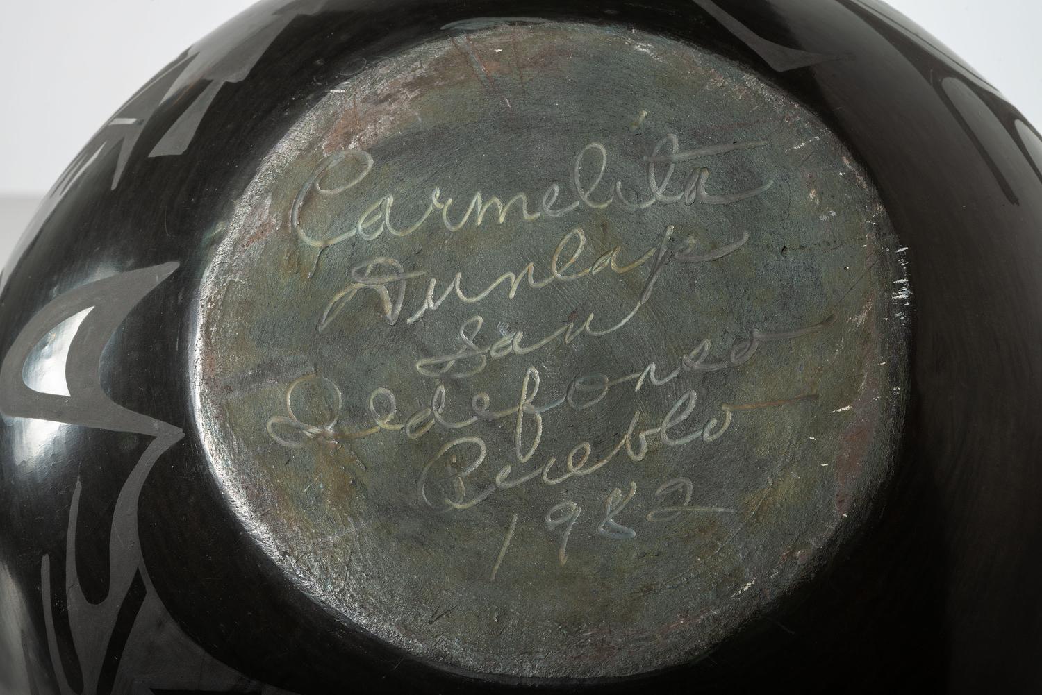 Blackware Pottery Bowl and Charger