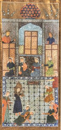Three Framed Persian Illuminated Pictorial Manuscripts
