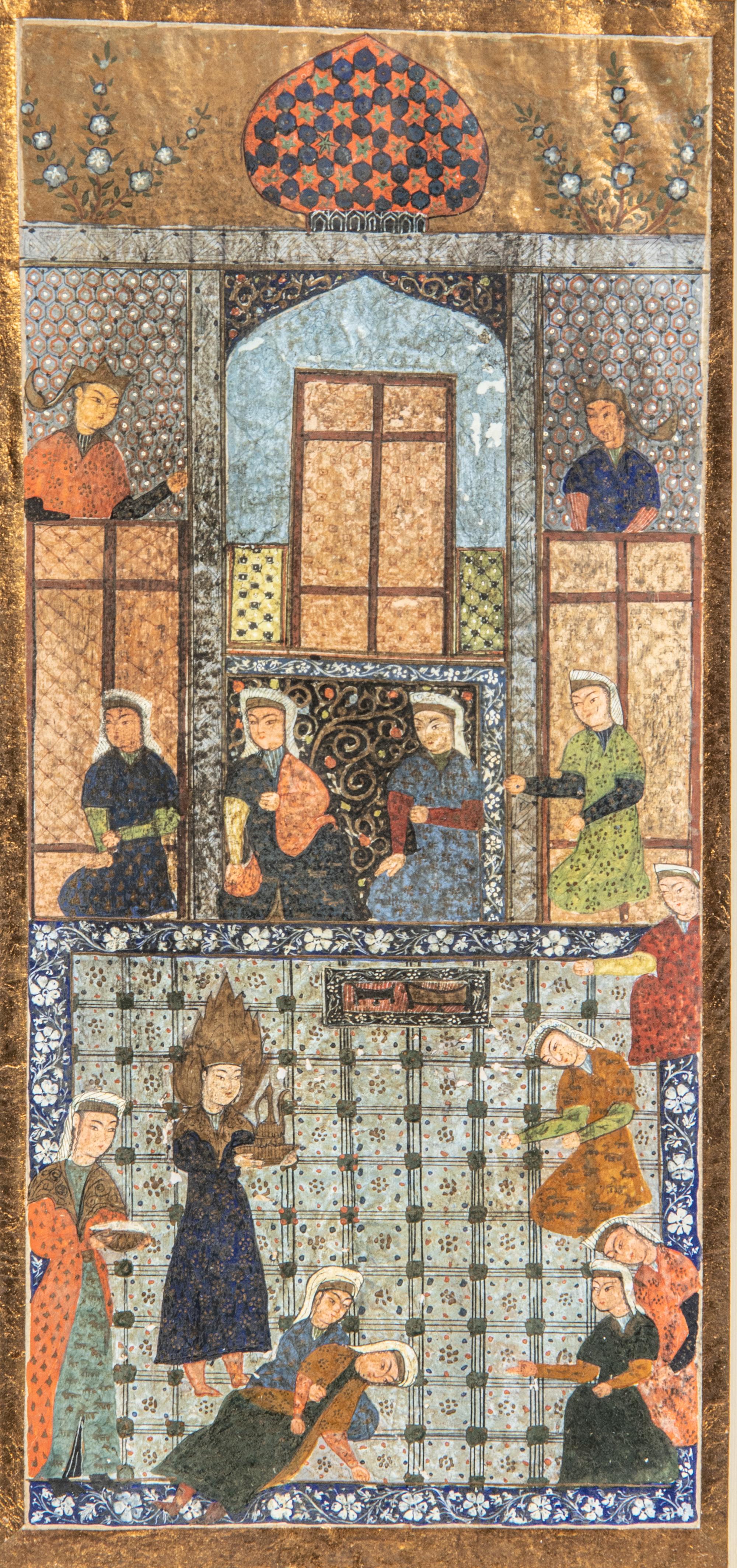 Three Framed Persian Illuminated Pictorial Manuscripts