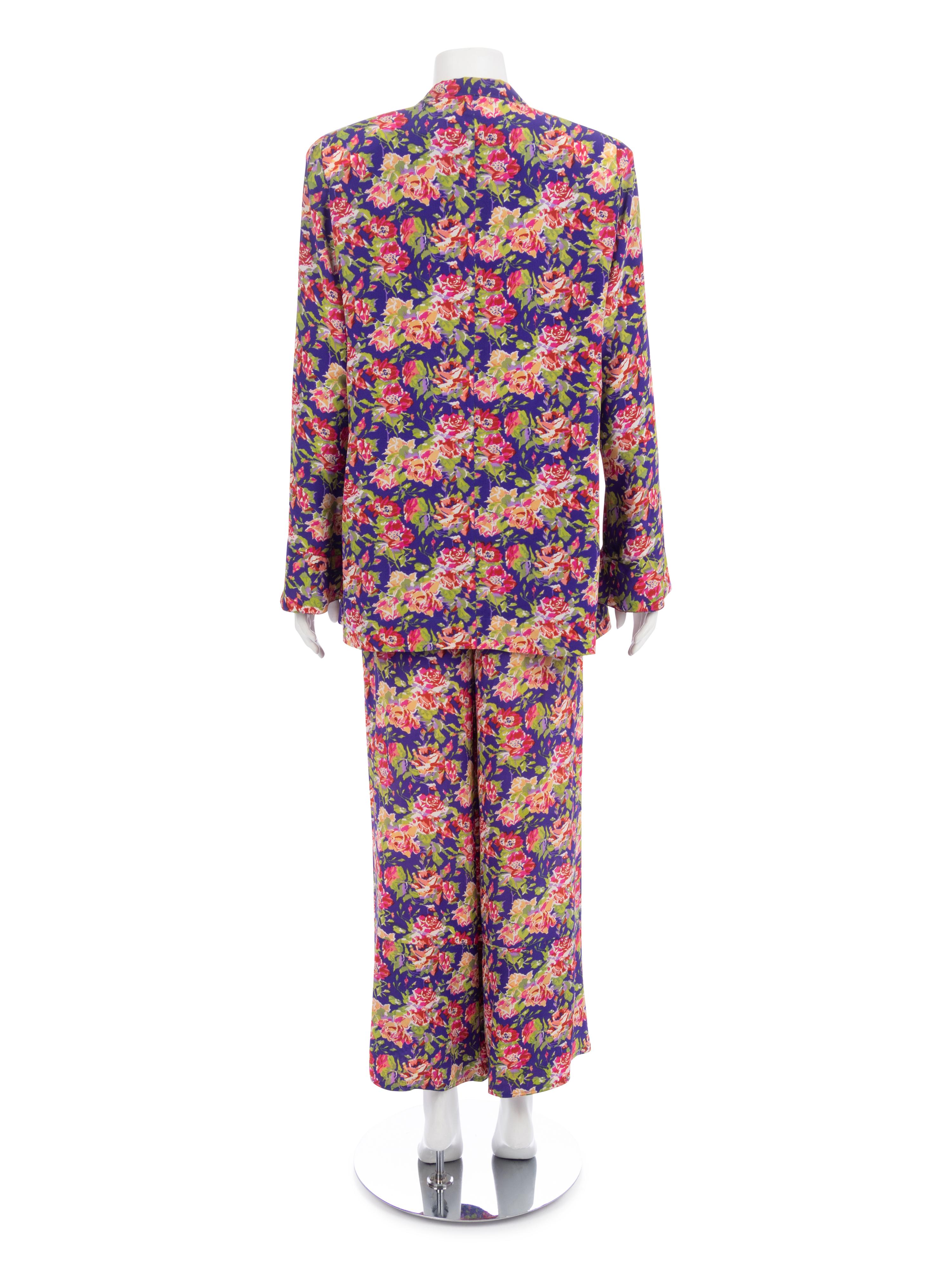 Four Jean Muir Floral Pant Ensembles, 1980-90s