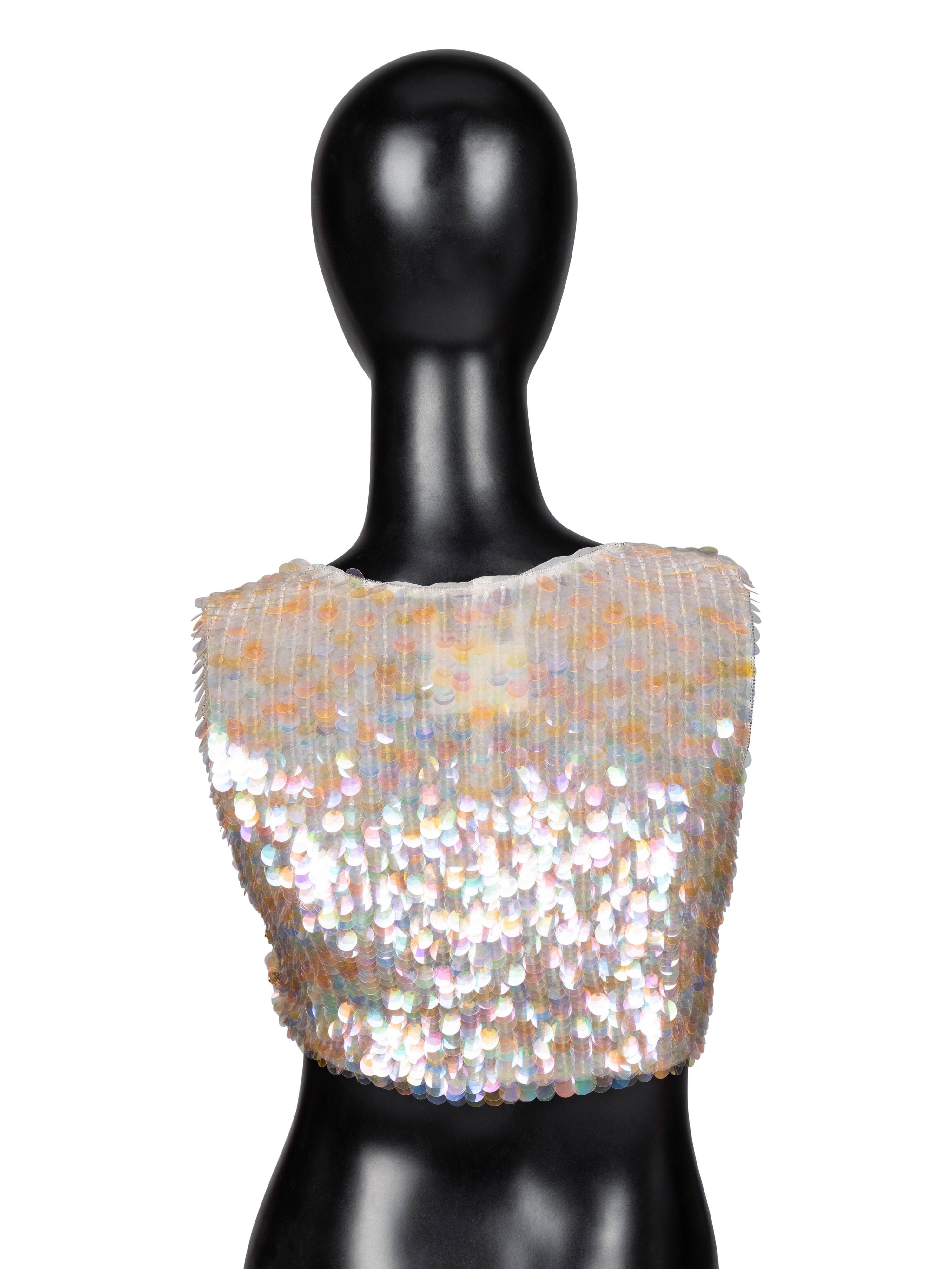 Chanel, Iridescent Sequined Crop Tank, S/S 1995 - "Barbie Collection"