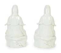 A Pair of Chinese Blanc-de-Chine Porcelain Figures of Guanyin — 20TH CENTURY
