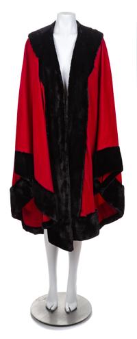 A Maximilian Red Cashmere Cape, No size.