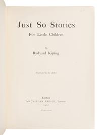 KIPLING, Rudyard (1865-1936). Just So Stories. For Little Children. London: Macmillan and Co., 1902.