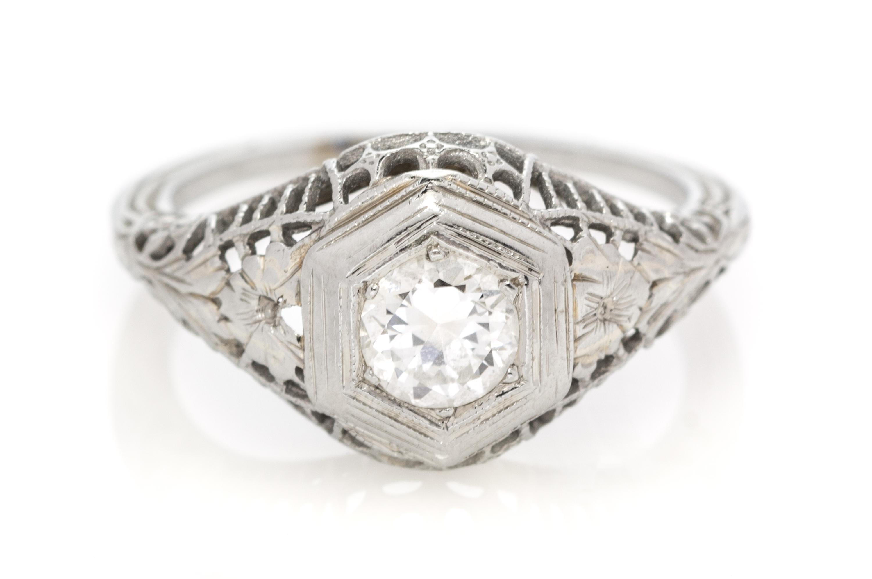 A White Gold and Diamond Ring, 1.60 dwts.