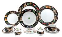 A Lynn Chase Porcelain Partial Dinner Service Diameter of first 12 inches. — 20TH CENTURY