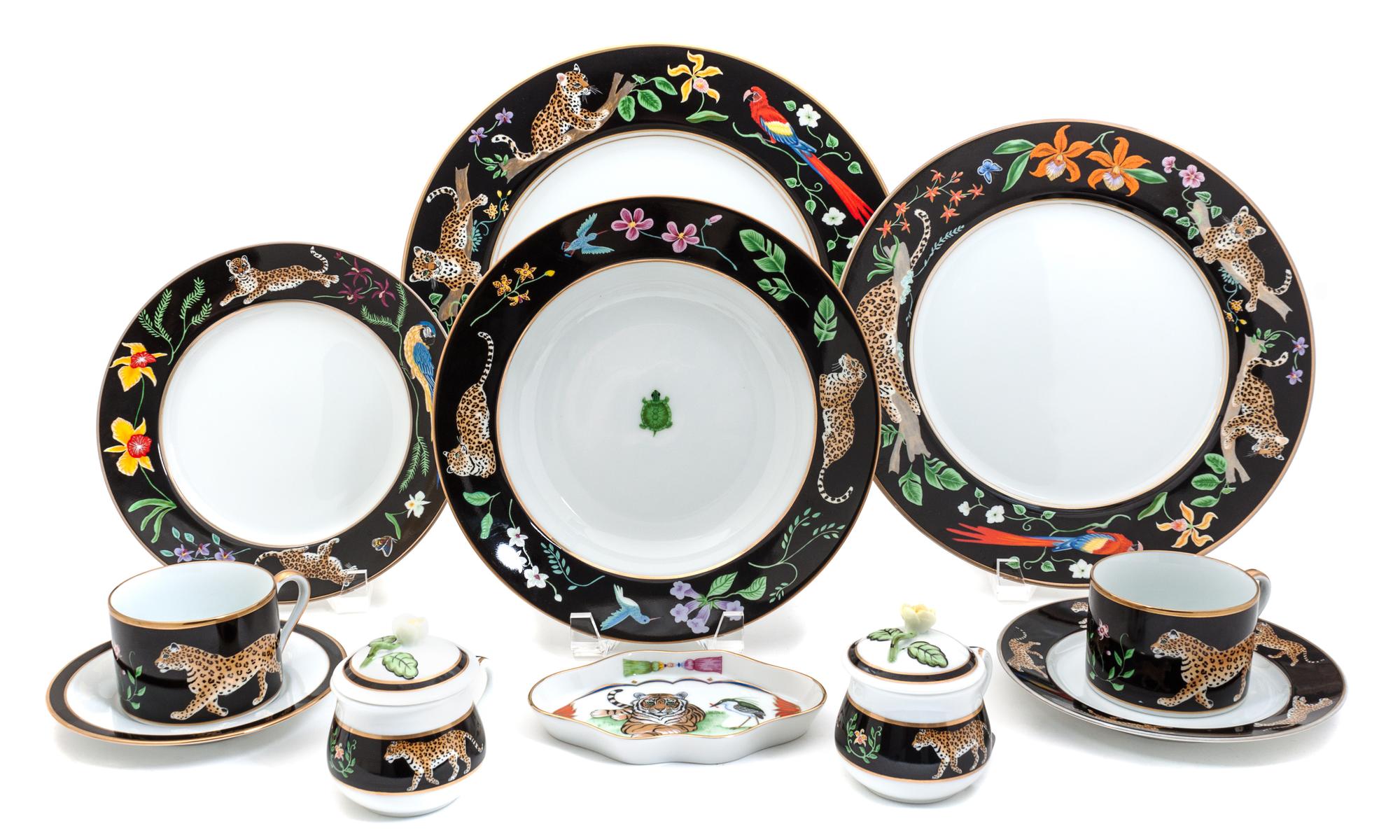 A Lynn Chase Porcelain Partial Dinner Service Diameter of first 12 inches. — 20TH CENTURY