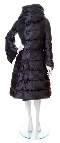 A Junya Wantanabe Black Puffer Coat, Coat size M; Scarf 75" x 12".