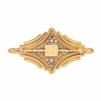 Citrine, Diamond, and Yellow Gold Brooch