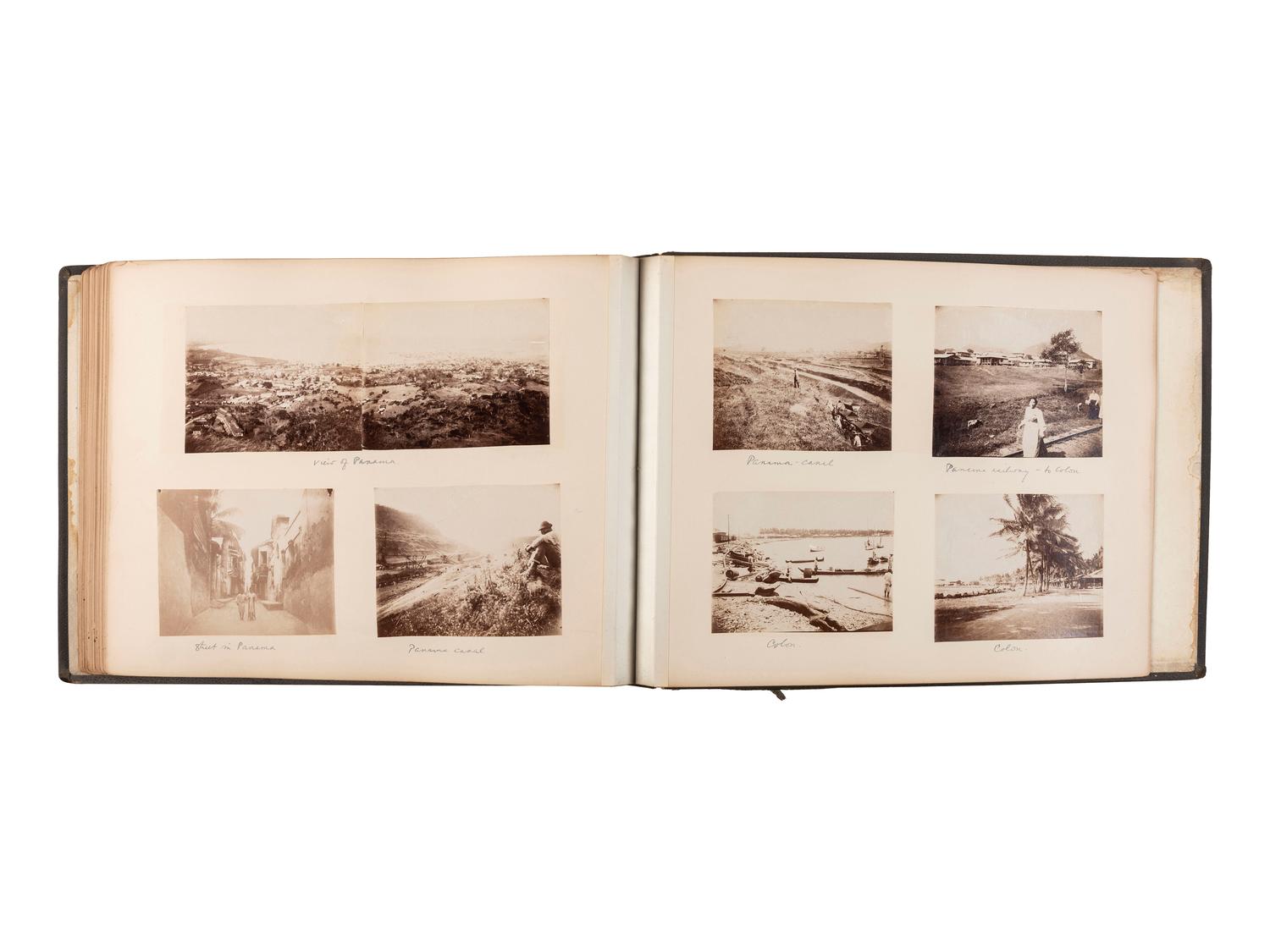 [EARLY PHOTOGRAPHY]. 3 albums documenting international travel. Ca 1892-1898.