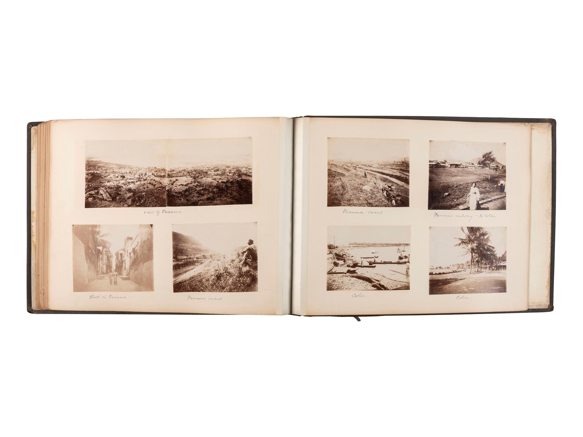 [EARLY PHOTOGRAPHY]. 3 albums documenting international travel. Ca 1892-1898.
