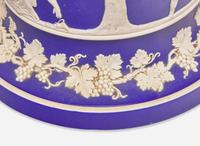 A Monumental Wedgwood Blue Dip Jasperware Monopode Vase, UK, late 19th century