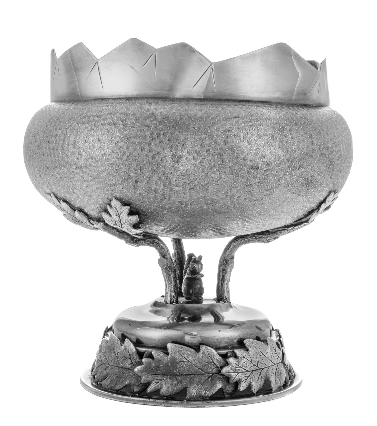 An American Silver-Plate Center Bowl Height 7 3/4 inches.