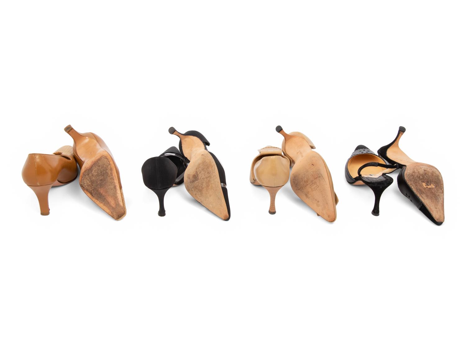 Four Pairs of Designer Shoes, Three Manolo Blahnik and One Ferragamo