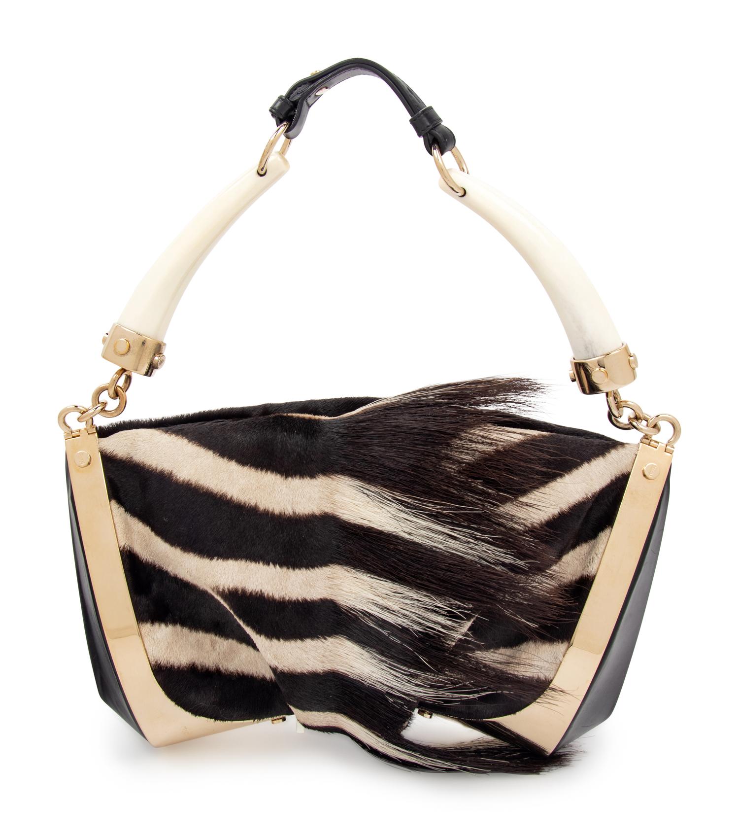 Yves Saint Laurent Mombasa Zebra and Horn Handbag, 2002