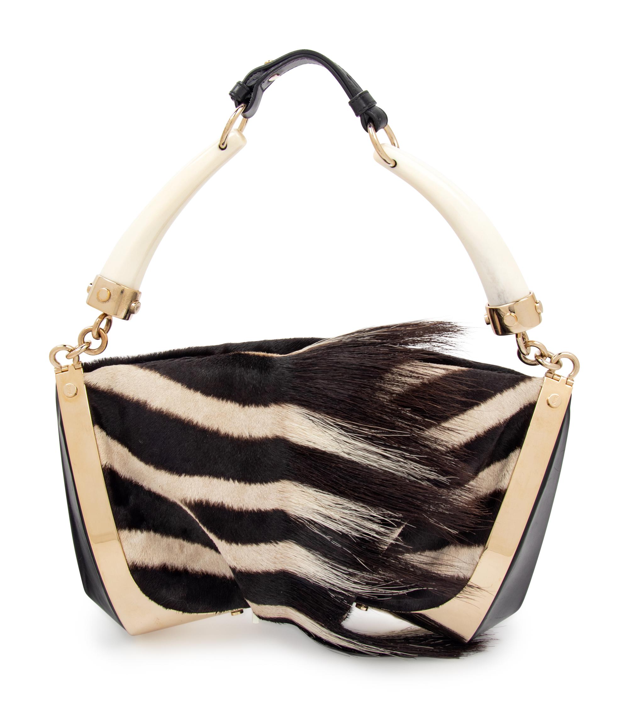 Yves Saint Laurent Mombasa Zebra and Horn Handbag, 2002