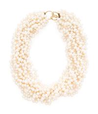 YELLOW GOLD AND CULTURED PEARL TORSADE NECKLACE