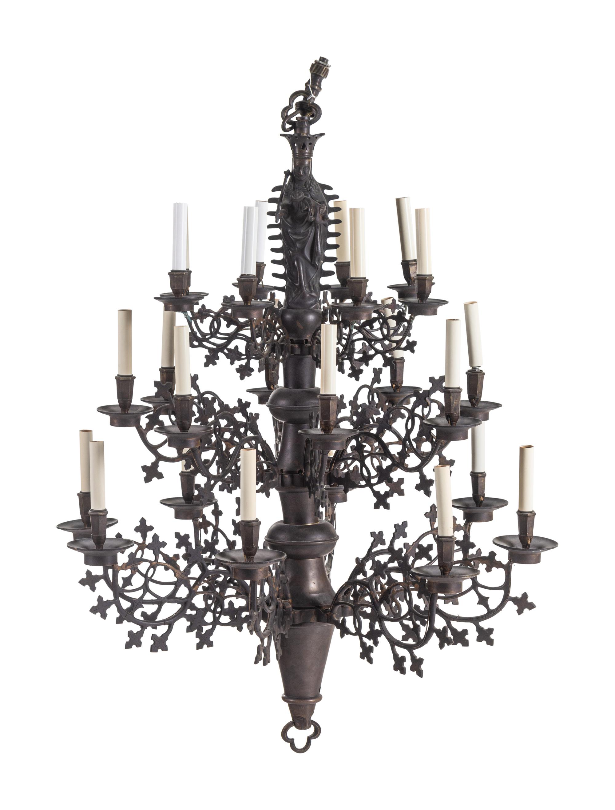 A Dutch Baroque Brass Twenty-Four-Light Chandelier