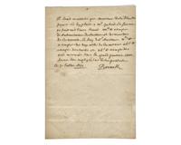 Perrault, Charles. Autograph Note, signed