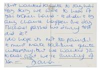 DIANA, Princess of Wales (1961-1997). Autograph letter signed ("Diana"), to an unnamed recipient. N.p., n.d.