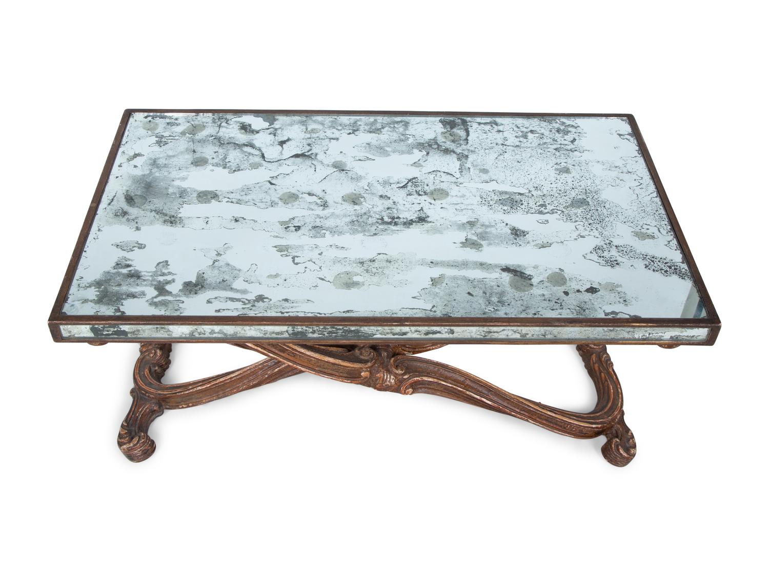 A Venetian Style Painted and Mirror-Veneered Low Table — 20TH CENTURY