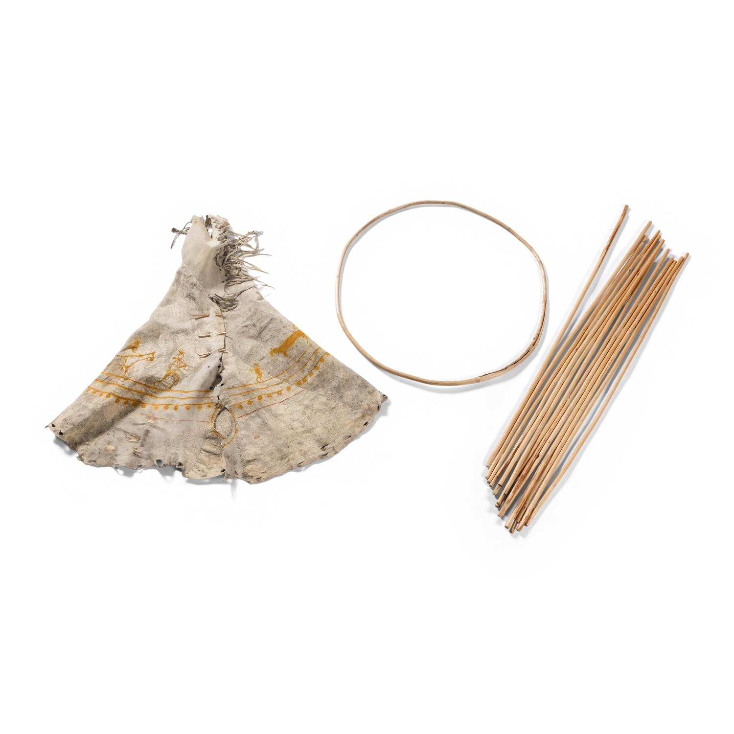 Plains Painted Model Hide Tipi
