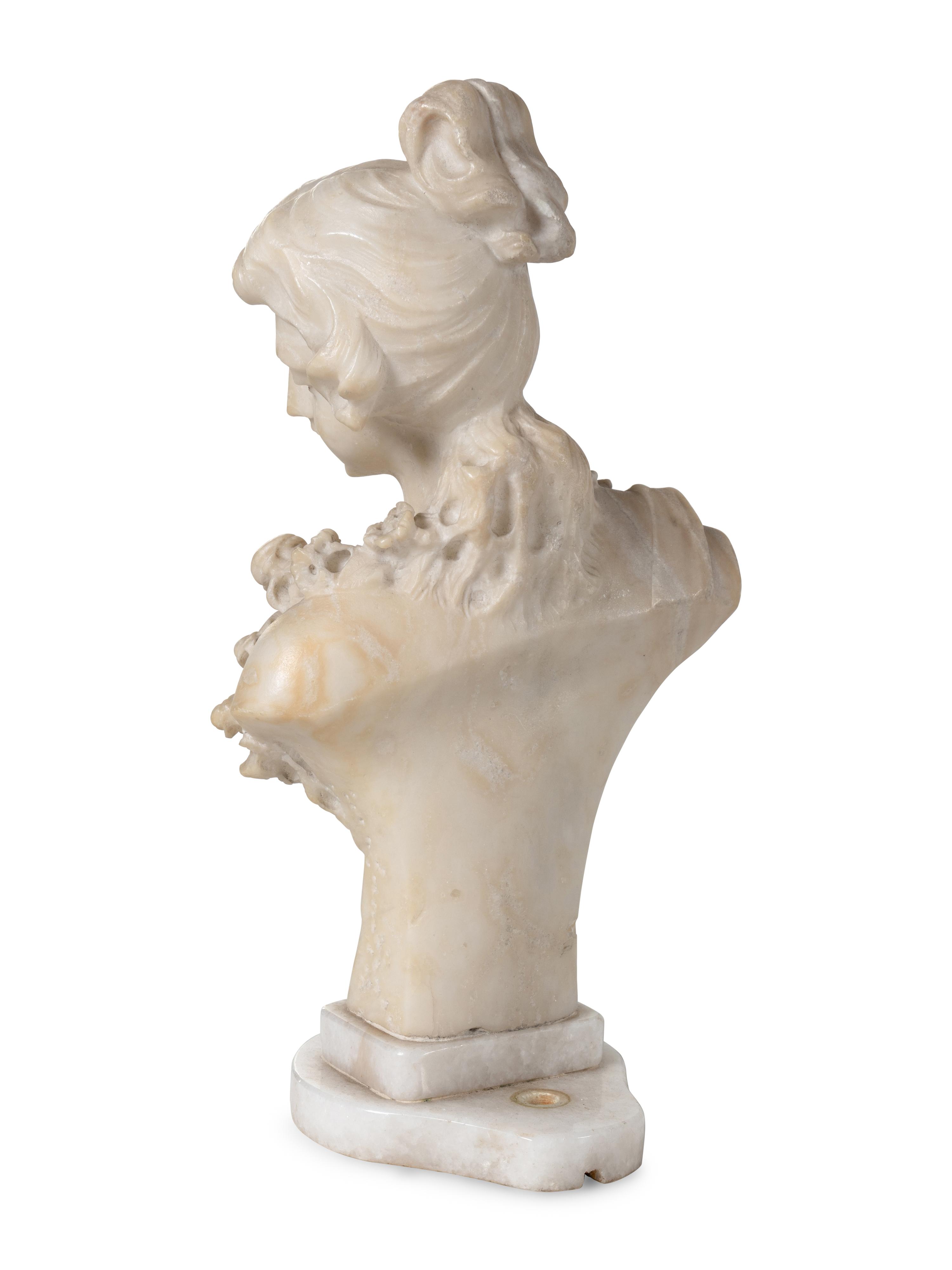 A Continental Marble Bust of Ruth and Two Other Small Busts