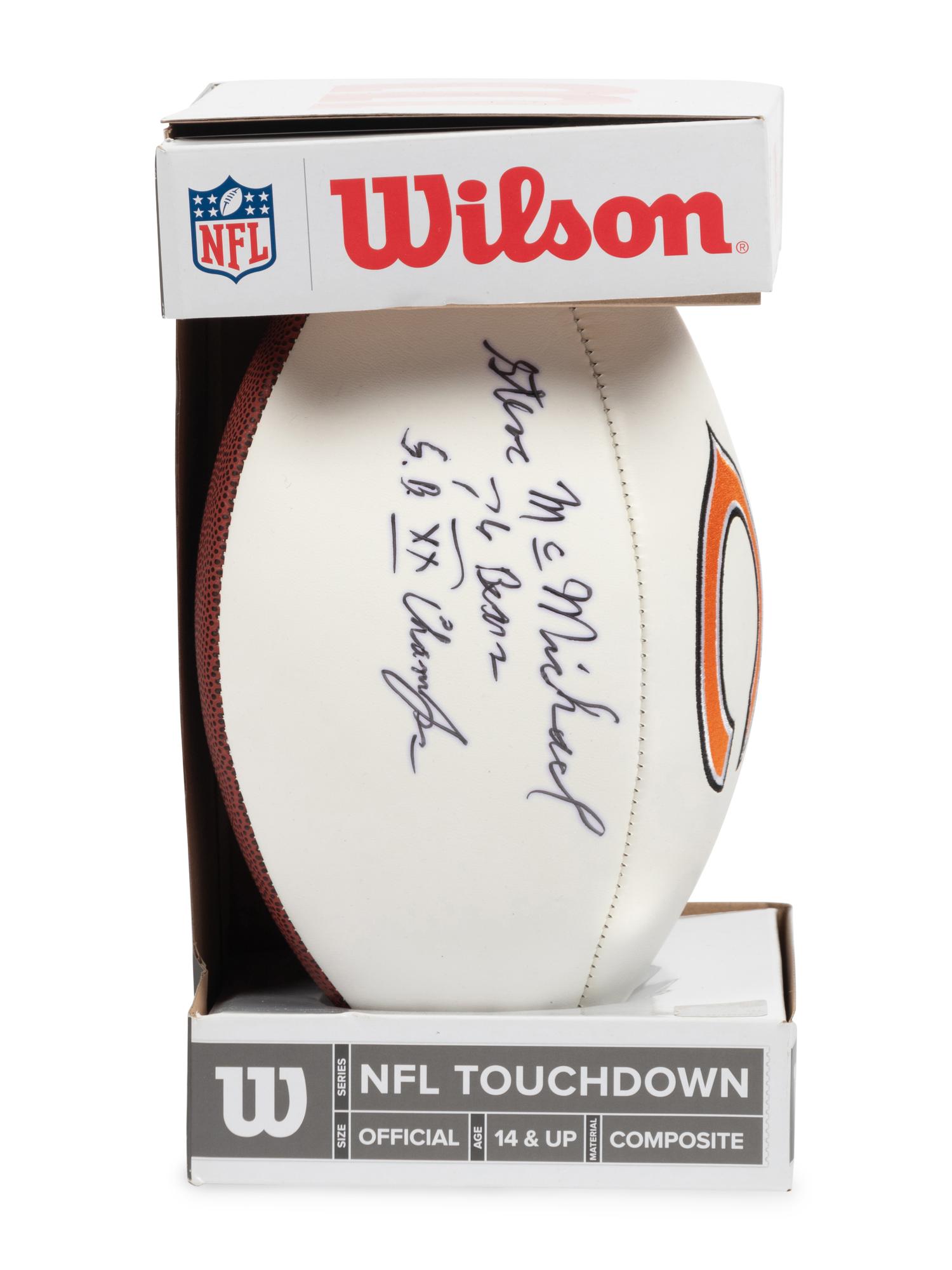 A Group Chicago Bears Hall of Famer Steve McMichael Signed and Inscribed Items Including One of Kind Piece from His Sports Bar