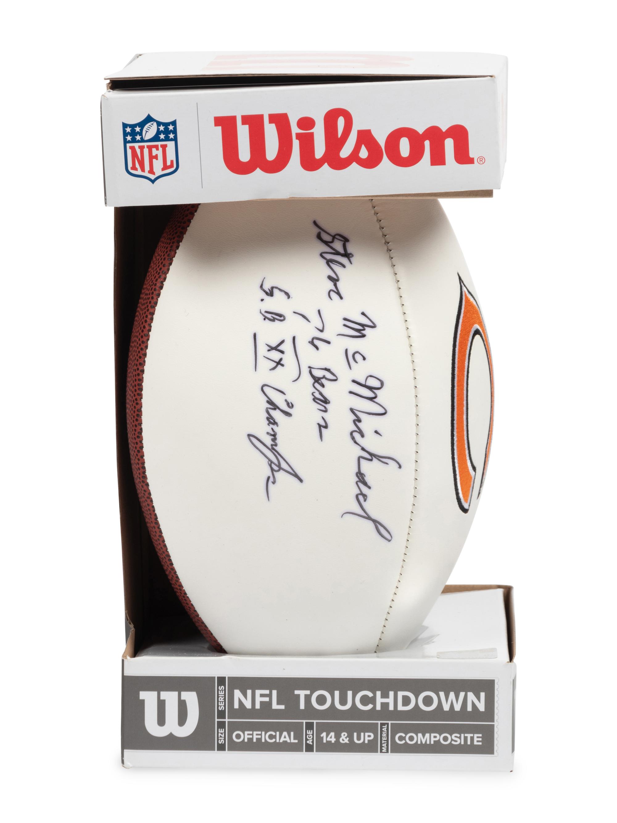 A Group Chicago Bears Hall of Famer Steve McMichael Signed and Inscribed Items Including One of Kind Piece from His Sports Bar
