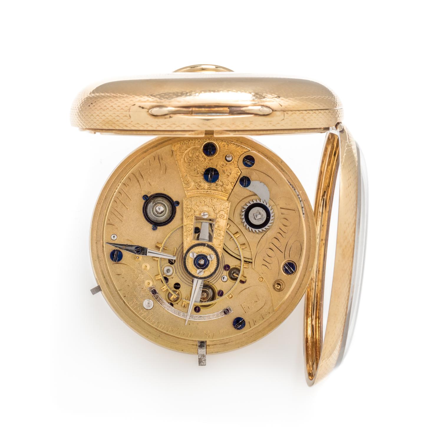 James Hoddell, London, 18K Yellow Gold Open Face Verge Pocket Watch